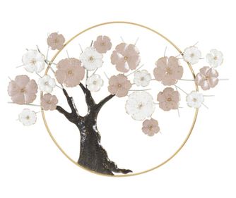 Decor metalic de perete copac cm 101x6x72