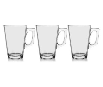 Set 3 cesti cafea/ceai Excellent Houseware, sticla, 7.5x11 cm, 250 ml, transparent