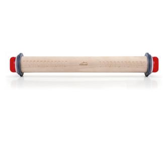 Sucitor din lemn cu 3 inele pentru determinarea grosimii aluatului, Profi Bakery Line, 38 cm