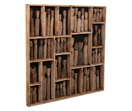 Tablou decorativ Myst, cu figurine lemn, 100x6x100 cm