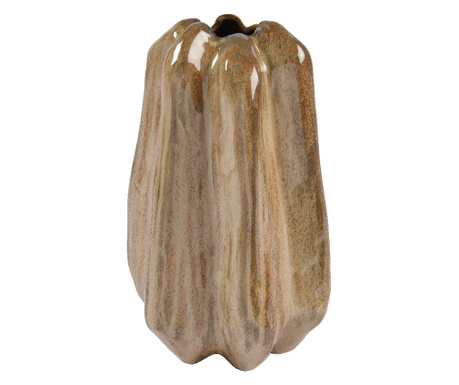 Vaza ceramica, forma neregulata, bej, 16.5x15x25.5 cm