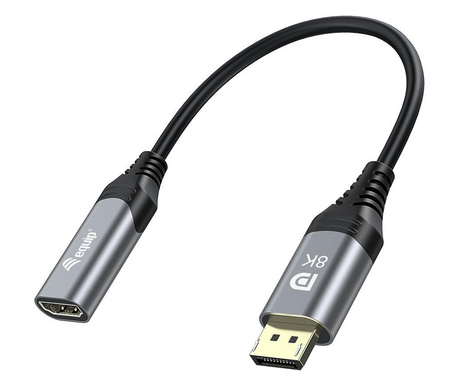Equip 133446 video átalakító kábel 0,15 M DisplayPort HDMI Fekete, Szürke