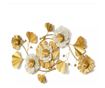 Decoratiune de perete, metalica, White, 116x66cm, model floral
