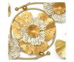 Decoratiune de perete, metalica, White, 116x66cm, model floral