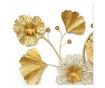 Decoratiune de perete, metalica, White, 116x66cm, model floral