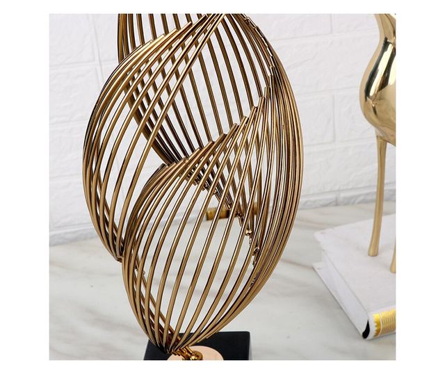 Decoratiune de masa, metalica, Infinity S, 14x14x46cm, Auriu/Negru