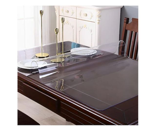 Átlátszó szilikon terítő, 180x100 cm, 1,2 mm vastag, üvegszerű megjelenés