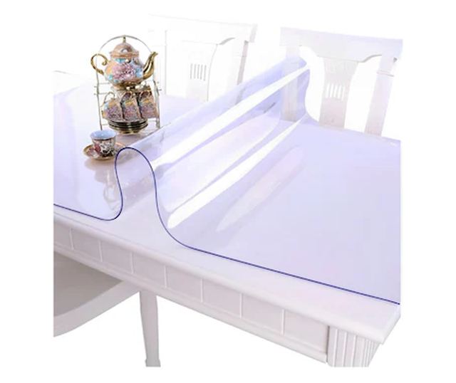 Átlátszó szilikon terítő, 180x100 cm, 1,2 mm vastag, üvegszerű megjelenés