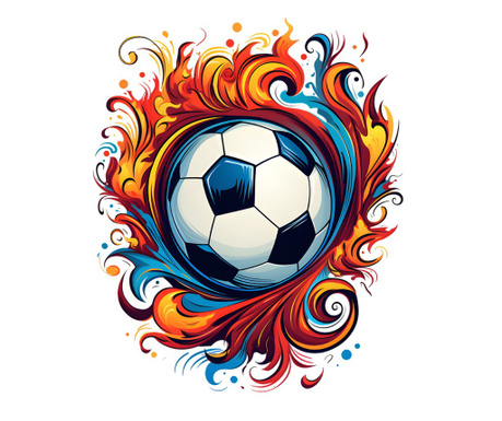 Sticker decorativ, Minge de Fotbal, 72 cm, 8888ST-4
