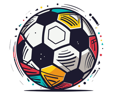 Sticker decorativ, Minge de Fotbal, 63 cm, 8884ST-3