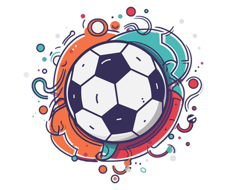 Sticker decorativ, Minge de Fotbal, 61 cm, 8884ST-4