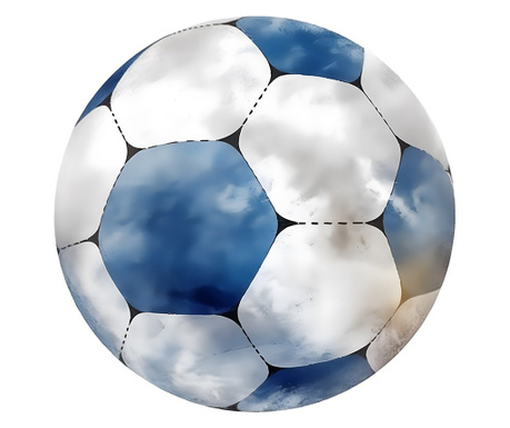 Sticker decorativ, Minge Fotbal, Albastru, 8976ST-13