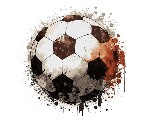 Sticker decorativ, Minge Fotbal, Negru, 10123ST-11