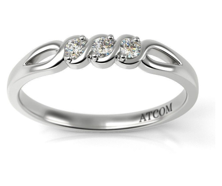 Годежен пръстен от бяло злато модел Алберто