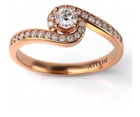 Годежен пръстен от розово злато, модел Серафим