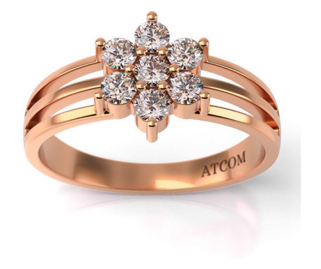 Alexei modell rózsaszín arany eljegyzési gyűrű