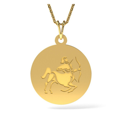 Верижка с медальон от жълто злато Стрелец