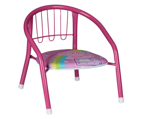 Детско столче Disney, Прасето Пепа, Метално, С кръгла облегалка, 36x35x36 cm, Циклама