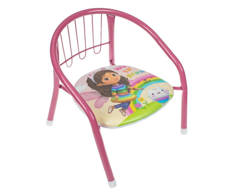 Детско столче Disney, Gabby's Dollhouse, Метално, С кръгла облегалка, 36x35x36 cm, Многоцветен