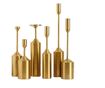 Set 6 buc suport lumanari Luce, din metal auriu, diferite dimensiuni