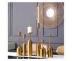 Set 6 buc suport lumanari Luce, din metal auriu, diferite dimensiuni