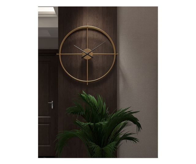 Ceas decorativ de perete, Elegance, diametru 94cm, Auriu/Negru