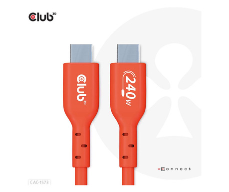 CLUB3D CAC-1573 USB kábel 2 M USB4 Gen 2x2 USB C Vörös