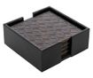 Set de Coastere Yora, Richmond Interiors, Negru, MDF, Sticlă, Rexine thumbnail 1