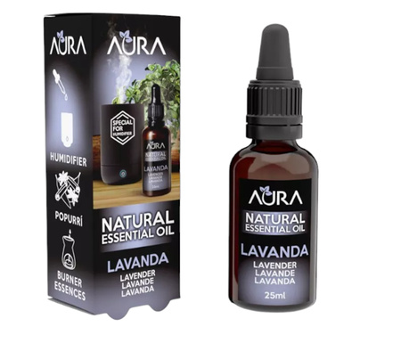 Ulei esential aromaterapie Aura, special pentru umidificatoare si difuzoare, Lavanda 25 ml