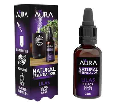 Ulei esential aromaterapie Aura, special pentru umidificatoare si difuzoare, Liliac 25 ml