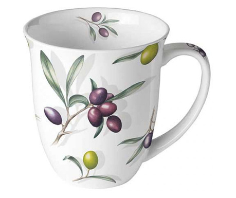 Porcelán bögre olívás 400 ml Delicious olives
