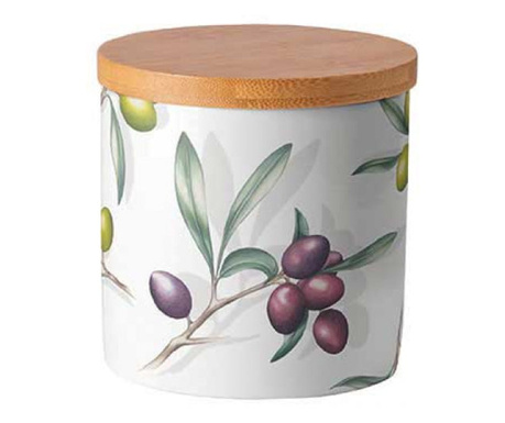 Porcelán konyhai tároló szilikon gyűrűvel olívás Delicious olives kicsi
