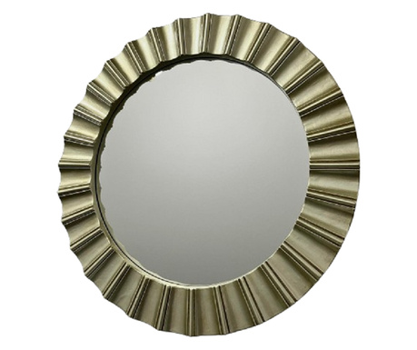 Oglinda decorativa Belle, rotunda, rama polirasina bronz, diametru 65cm