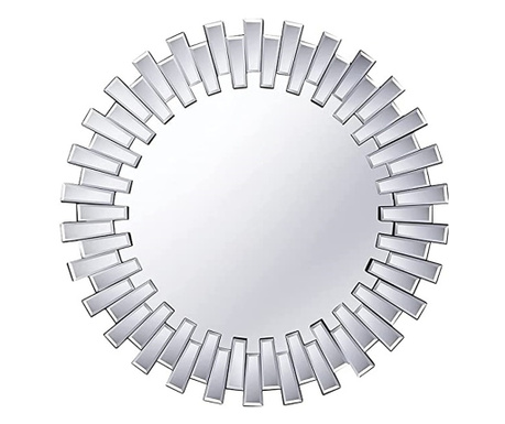 Oglinda decorativa Lara, rotunda, cadru din fatele de oglinda, diametru 80cm