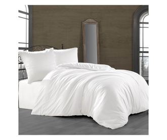 Lenjerie de pat dublu, Majoli Bahar Home Collection, bumbac satin, pentru 2 persoane, White