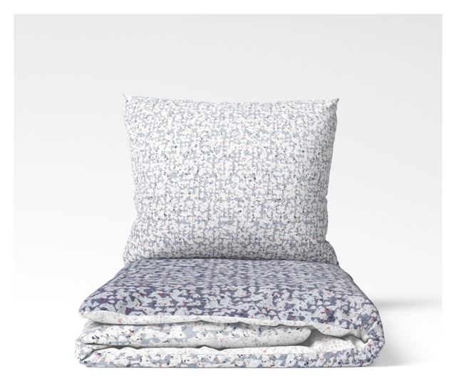 Lenjerie de pat dublu, Majoli Bahar Home Collection, bumbac ranforce, pentru 2 persoane, Mimoza Grey