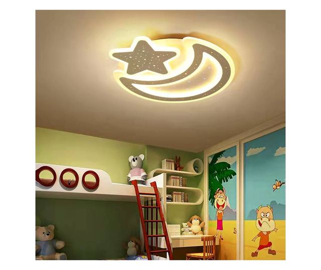 Lustra LED RFAN, Model C105-300, 3 Tipuri De Lumina, 100W, Alb