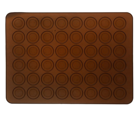Forma de silicon pentru macarons sau alte prajituri, Bootic®, 48 cavitati, dimensiuni inel 22 mm si 35 mm, 38.5 x 28.5 x 0.3 cm,