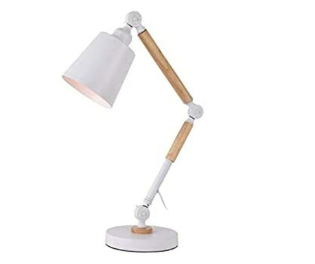 Настолна лампа EDM Дървен Бял Метал (Ø 18 x 53 cm)