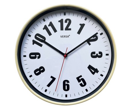 Стенен часовник Versa Бял Пластмаса 4 x 30 x 30 cm