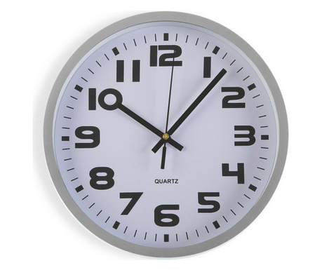 Стенен часовник Пластмаса (3,8 x 25 x 25 cm) Сребро