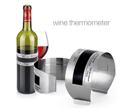 Termometru Digital pentru Sticla de Vin Gradatie 4 - 24 °C Inox G Glixicom®