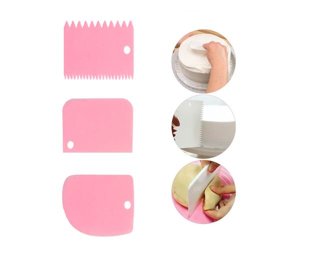 Set 3 Spatule pentru Ornare cu Crema sau Frisca Torturi si Prajituri ...