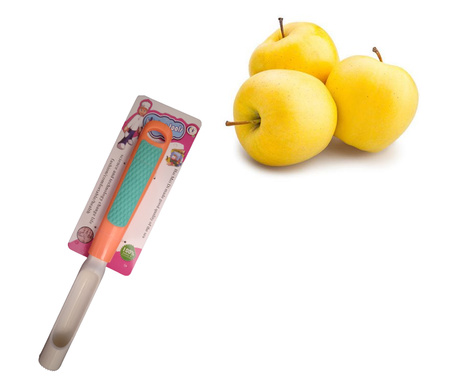 Cutit Cotoare Fructe, Maner dublat cu Silicon Antiaderent, 24,5 cm, Multicolor