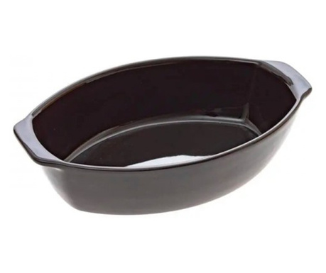 Vas oval din ceramica pentru cuptor, Simply Grey, 28x17 cm