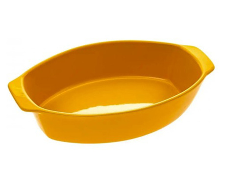Vas oval din ceramica pentru cuptor, Simply Yellow, 35x21 cm