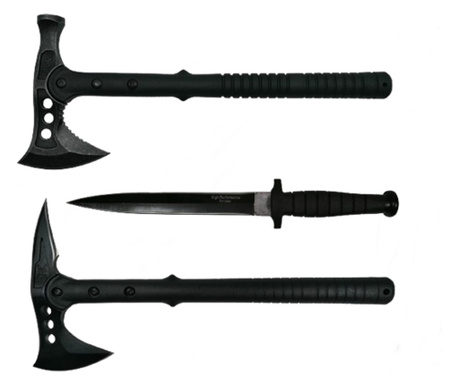 Комплект ловни ножове с две остриета и две брадви Survivor, IdeallStore®, неръждаема стомана