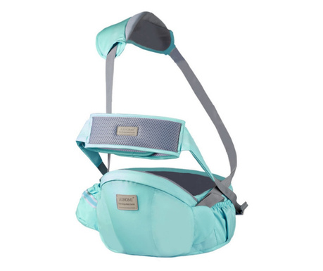 Marsupiu ergonomic pentru sustinerea bebelusilor, tip centura cu scaunel, greutate maxima 30kg, BRAGUS®, Verde