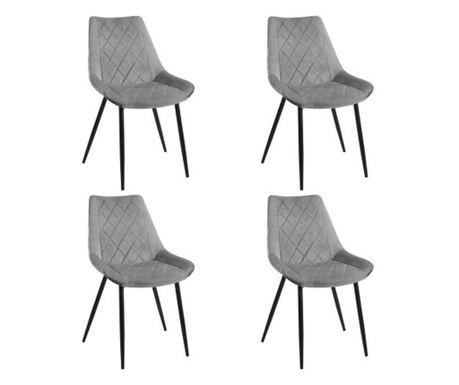 Set 4 scaune dining si sufragerie, Gri, 83 x 61 x 45