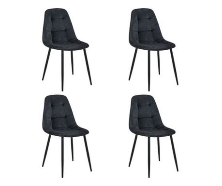 Set 4 scaune dining si sufragerie, Negru, 83 x 55 x 40